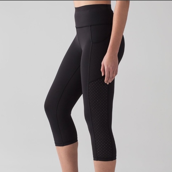 lululemon athletica Pants - Lululemon Mind Over Miles Crop 17" Cropped Activewear Legging In Black Size 6